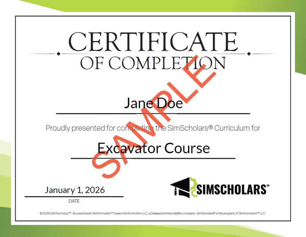SimScholars Cert of Completion Sample